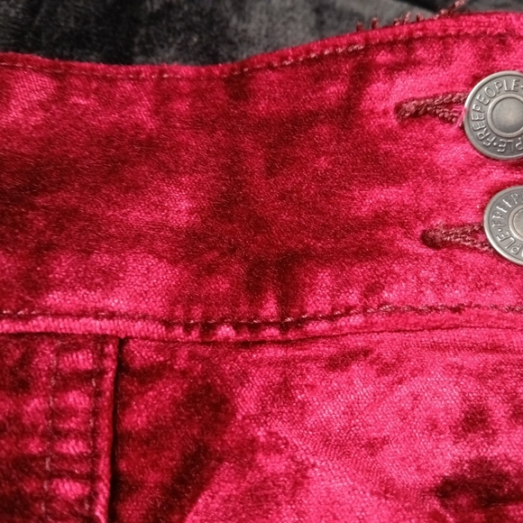 Free People Red Velvet Mini Skirt (28) - Picture 3 of 7